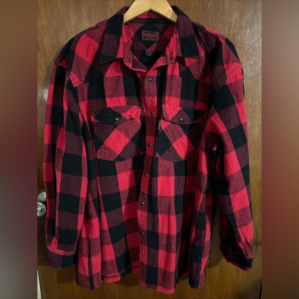 Brother Red and Black Plaid Shirt